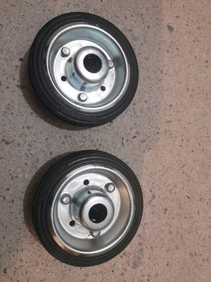 Τροχοί 80mm με μαύρο λάστιχο και μεταλλική ζάντα καινούργιοι