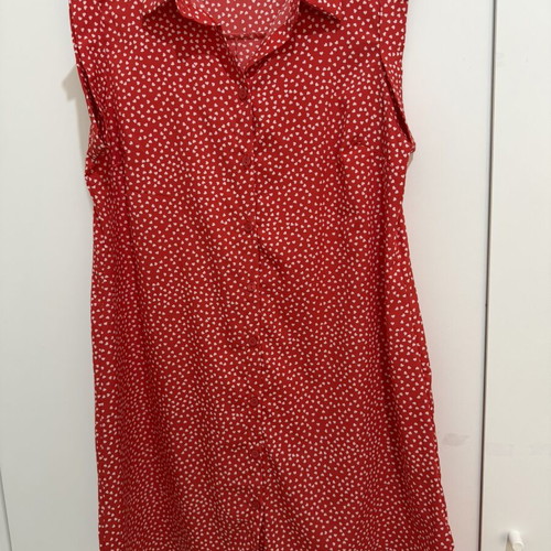 Dress M size, like new, white and red
