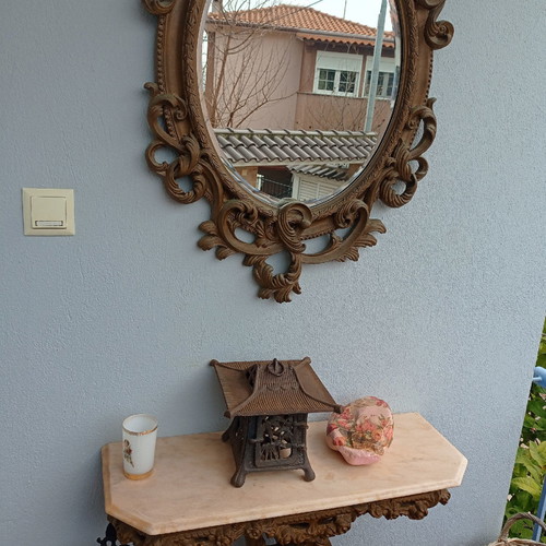 Wall mirror and console used with wear