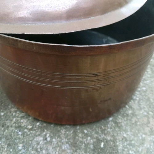 Copper pots used, set of 3 with lids, small, medium, large