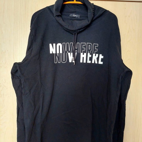 Colin's men's black cowl neck long sleeve t-shirt size L