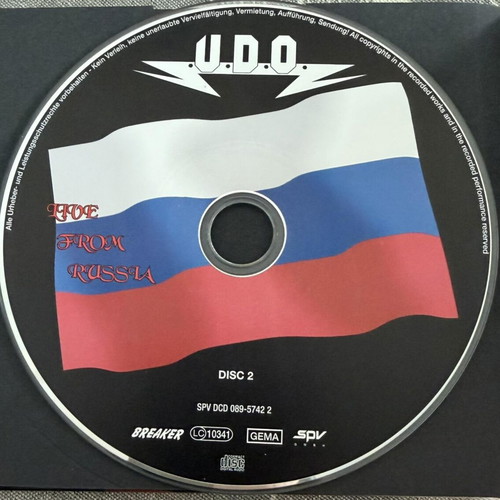 Udo Live From Russia 2Cd Digibook used, metal