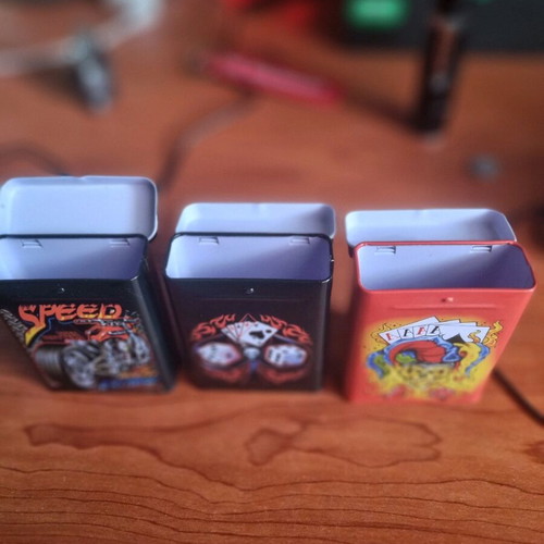 Metal playing card boxes like new, set of 3