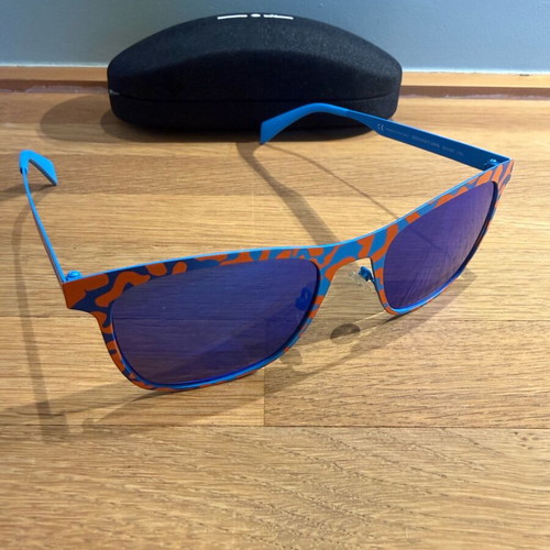 Italia Independent unisex mirror sunglasses like new, blue and orange