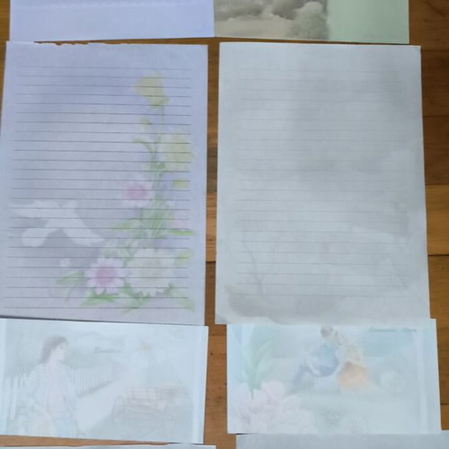 Letter writing sets used, pack of nine, vintage collectible