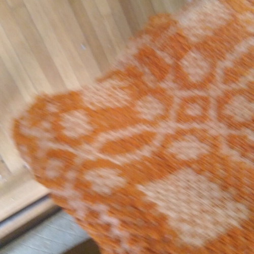 Vintage woven fabric from traditional loom like new, suitable for rug