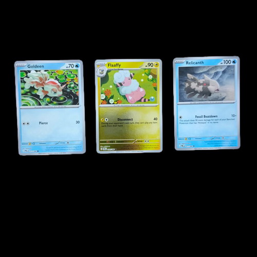 Pokémon Goldeen, Flaaffy, Relicanth trading cards