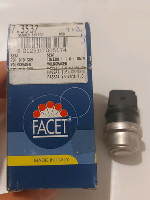 Facet 7.3537 сензор за температура на охладителната течност, 4 пина, 62°C предупреждение