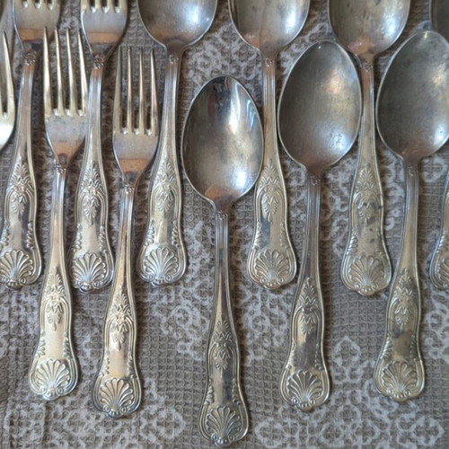 Alfred Pollak silver-plated cutlery set, 45 pieces