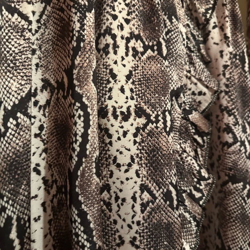 Animal print satin dress like new, airy with asymmetric hem