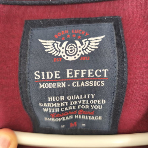 Side Effect burgundy men's polo-style pullover like new, size M