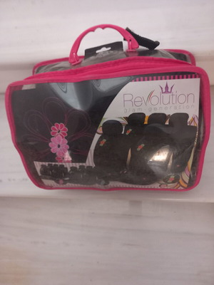 Car seat covers new black with pink designs