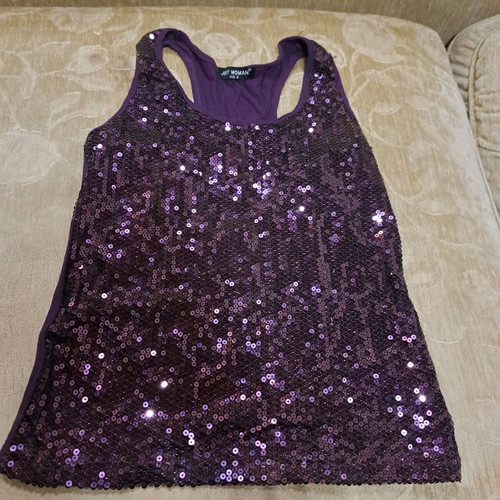 Women's blouse with sequins size 2 like new, purple
