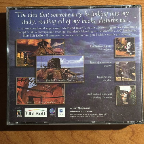 Myst III Exile PC game used, deluxe 4 CD edition