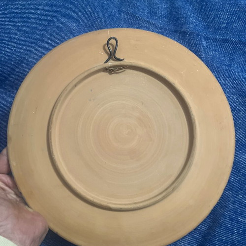 Vintage tourist wall plates used, set of 2, hand-painted from Rhodes