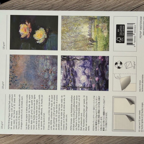 Claude Monet and Oscar Wilde art and stationery set, 3 pieces new