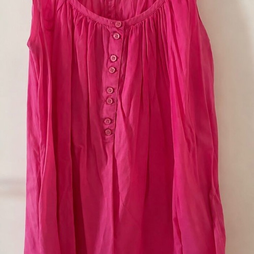Fuchsia sleeveless blouse dress with pockets