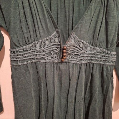 Zara dress used green M-L with large front opening