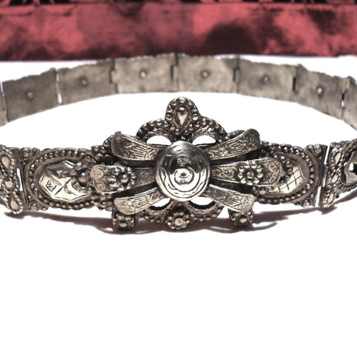 Men's Ottoman silver solid warrior belt used