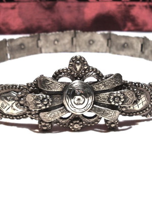 Men's Ottoman silver solid warrior belt used
