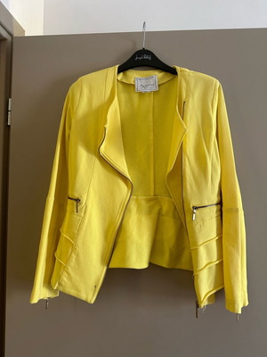 Queen jacket used, size S, yellow with frill and zipper details