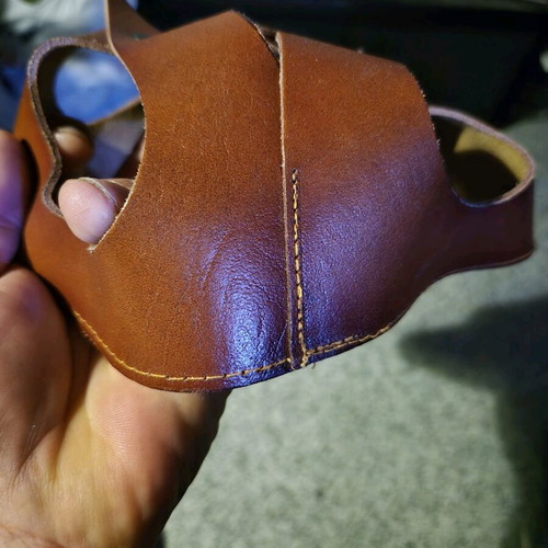 Handmade leather visor hat new, brown, size L