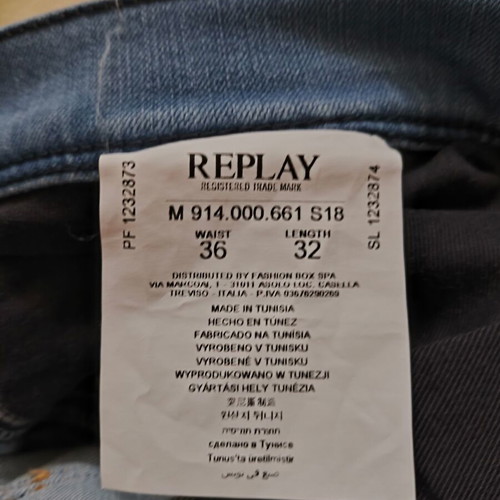Replay Anbass Hyperflex Jeans waist 36 length 32 light blue like new