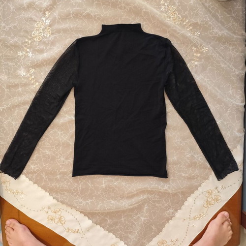 Black elastic blouse like new 100% polyester