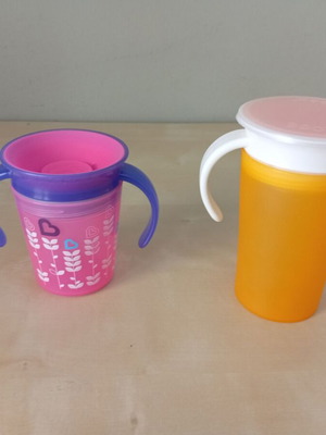 Munchkin Miracle 360 Training Cups used, set of 2 for babies 6m+