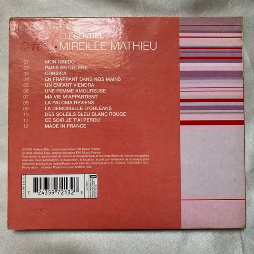 Mireille Mathieu L'Essentiel CD used (2004)