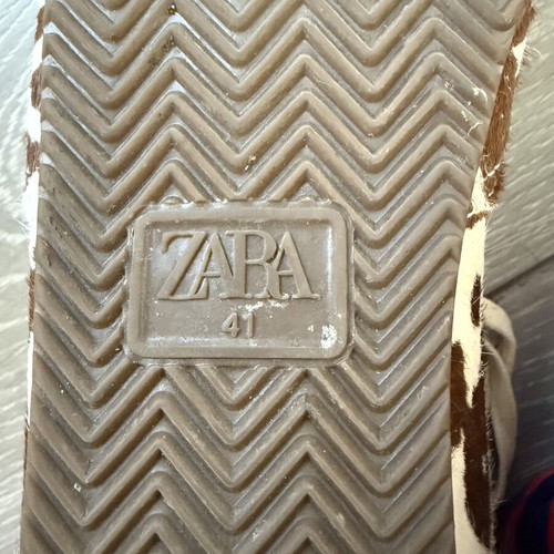 Zara leopard sneakers, white and brown, size 41