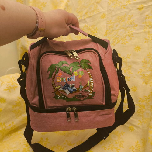 Stitch Scrump Disney Pink Insulated Lunch Bag with 2 Compartments