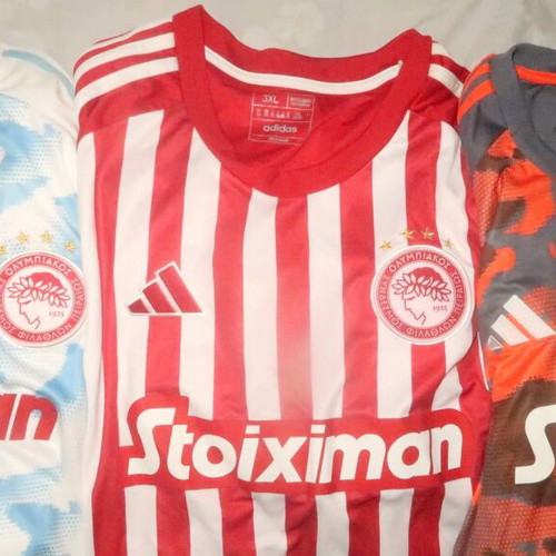 Olympiakos football jerseys 2023-24 Conference League authentic set