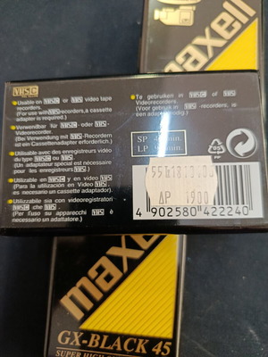 Maxell GX-Black 45 λοτ 3 σφραγισμένες κασέτες κάμερας