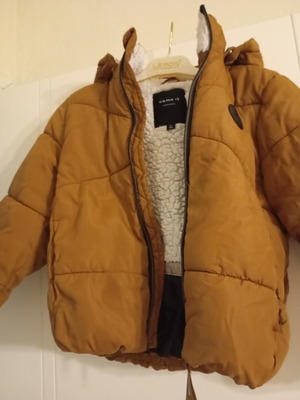 Name It boys jacket like new, brown, fur lined, size 104 cm