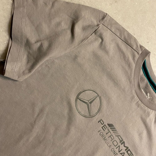 Puma Mercedes AMG Petronas Formula 1 Women's Short Sleeve Shirt like new, gray, size S