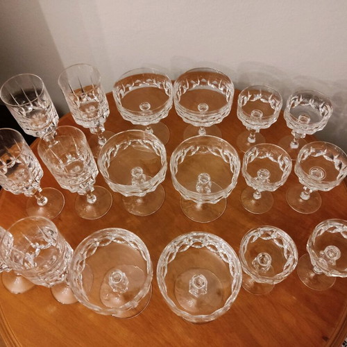 Vintage wine, liqueur and cocktail glasses like new, set of 18