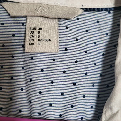 H&M women's shirt white-blue with dots like new, size 38