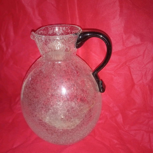 Water jug with blown glass like new, height 20.5cm