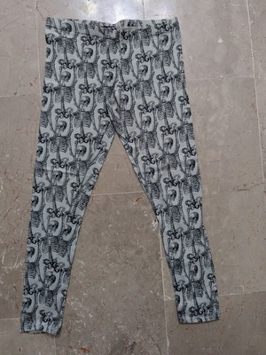 Tally Weijl leggings with skeleton print, size 40, like new, grey
