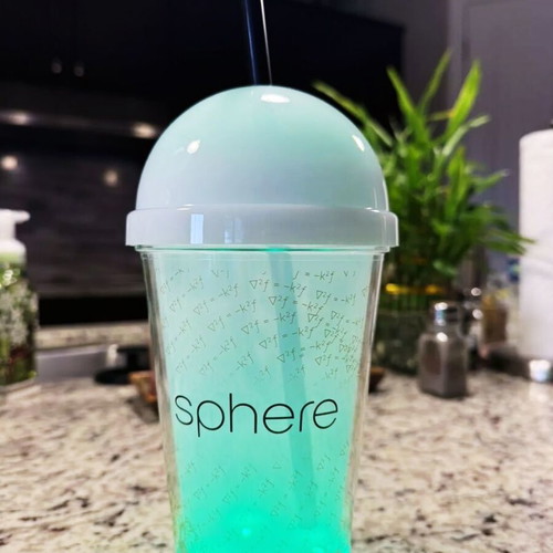 The Sphere Las Vegas Light Up Tumbler Cup 20oz with Multicolor LED and Straw