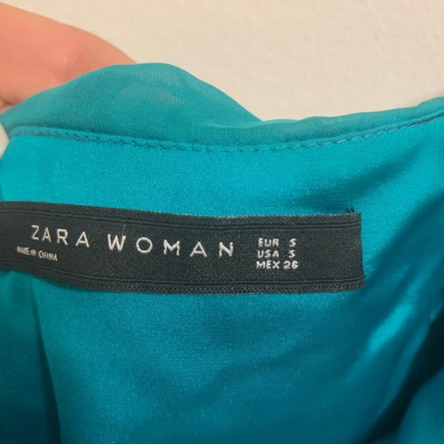 Zara balloon dress used, turquoise, size S