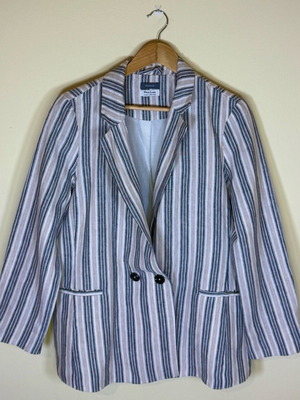 Premium linen blazer Zara like new, beige and brown, size L