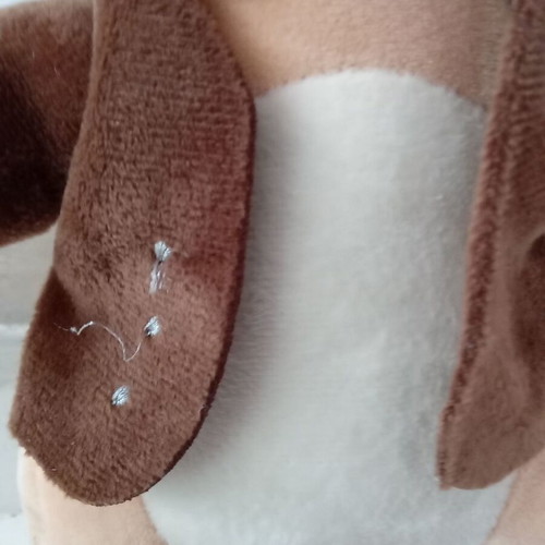 Plush Bunny used, missing decorative buttons