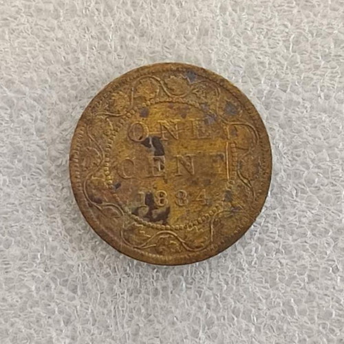 Canada 1 Cent Coin 1884 used, copper