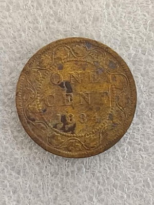 Canada 1 Cent Coin 1884 used, copper