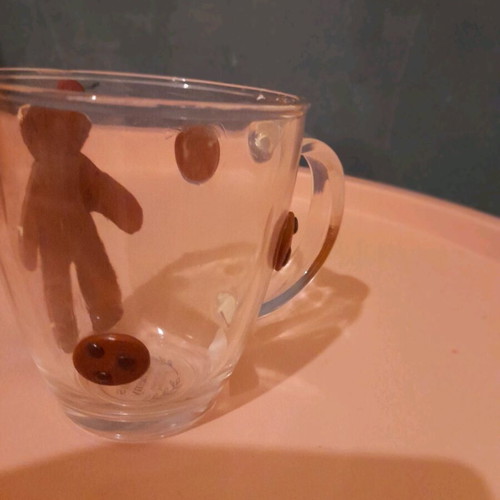 Christmas cup handmade with gingerbread figure