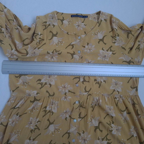 Gudrun Sjoden women's boho floral tunic blouse size M, balloon sleeves