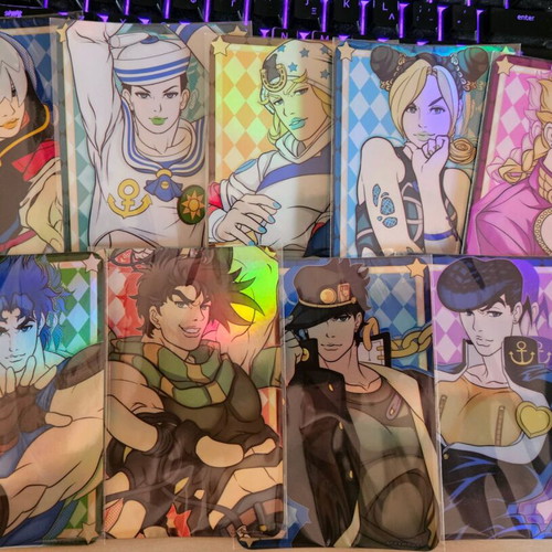 Jojo's Bizarre Adventure holographic foil cards set handmade