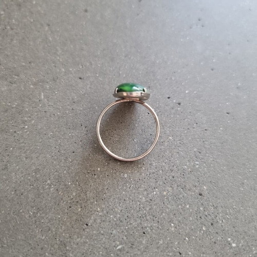 Vintage ring with green oval cut stone